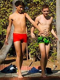 Spy on our models having fun at the pool with Alex Greene